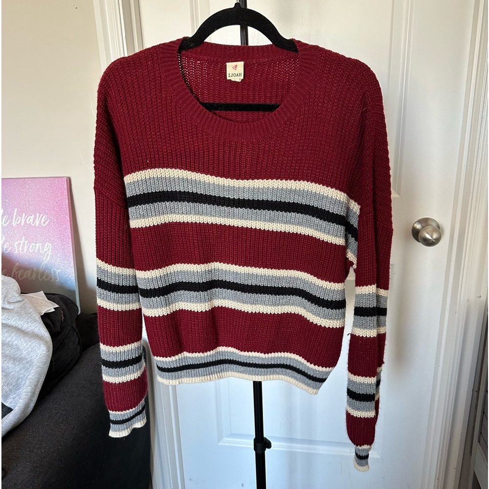 Red and blue striped sweater